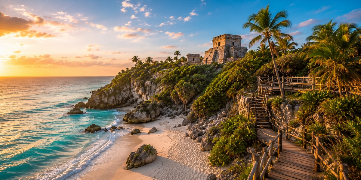 Boutique hotel plunge pool surrounded by greenery in Tulum Town