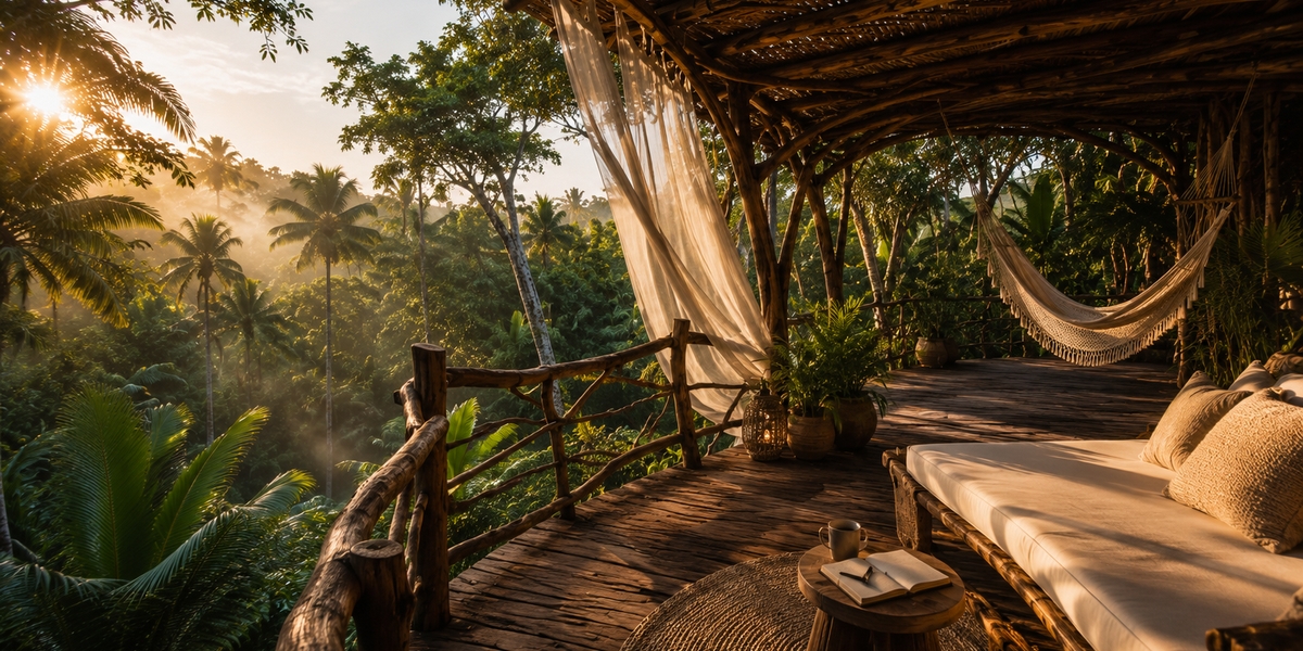 Papaya Playa Project-style beachfront cabanas on a long Tulum beach, an example of a design-led eco stay