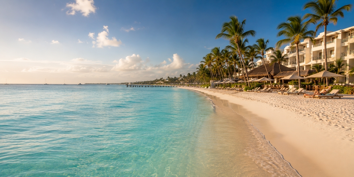 Adults-leaning beachfront hotel visual on Playa Norte, Isla Mujeres