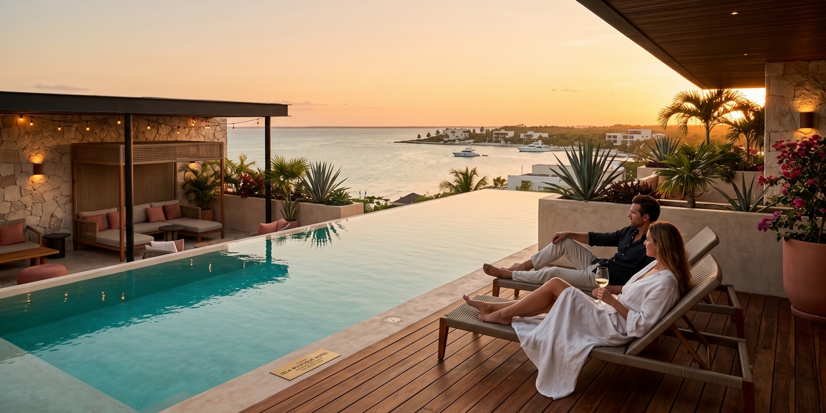 Design-led boutique hotel visual away from the crowds on Isla Mujeres