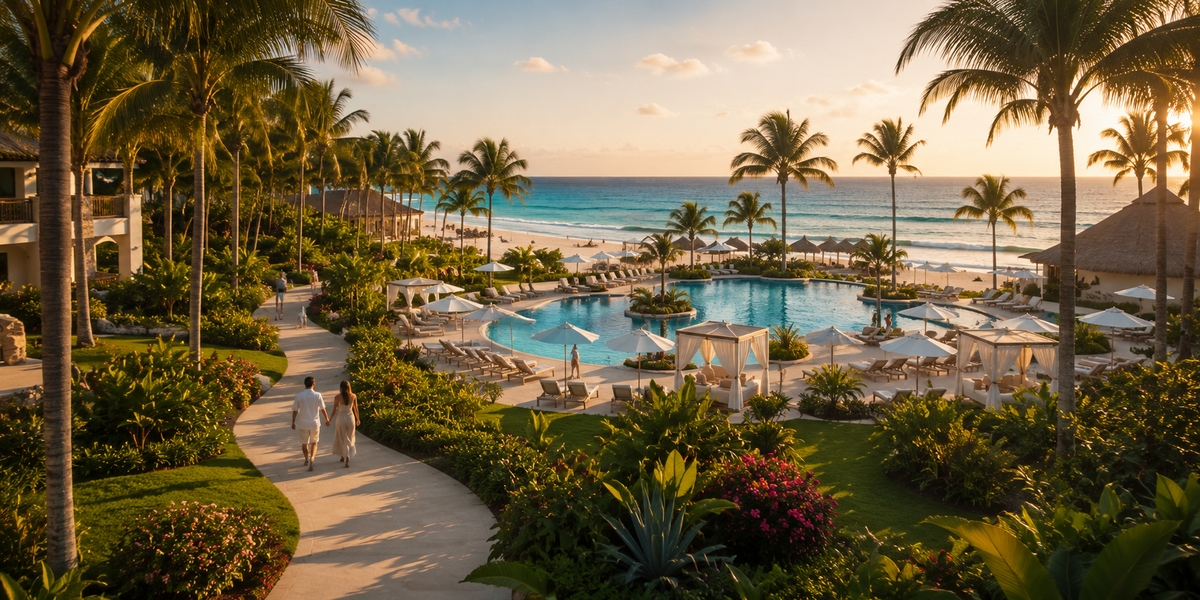 Playacar all-inclusive resort with a wide beach for a quiet couples stay
