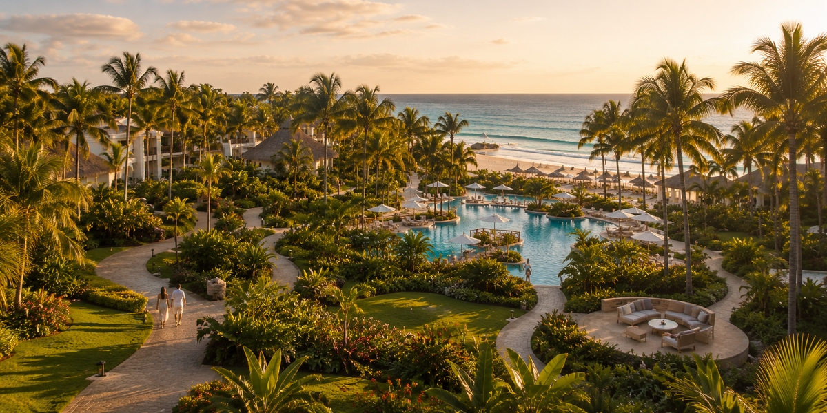 Smaller Playacar resort with gardens for couples wanting a calmer scale