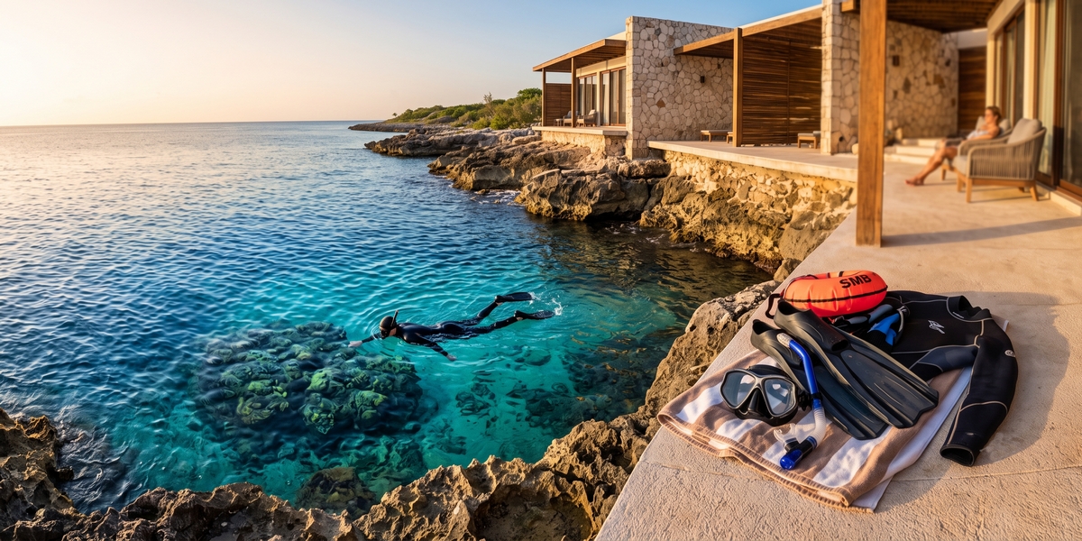 Boutique dive resort on Cozumel with direct reef access from the property