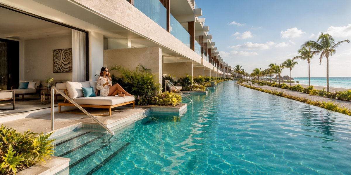 Hyatt Zilara Cancun adults-only swim-up suite visual for comparison