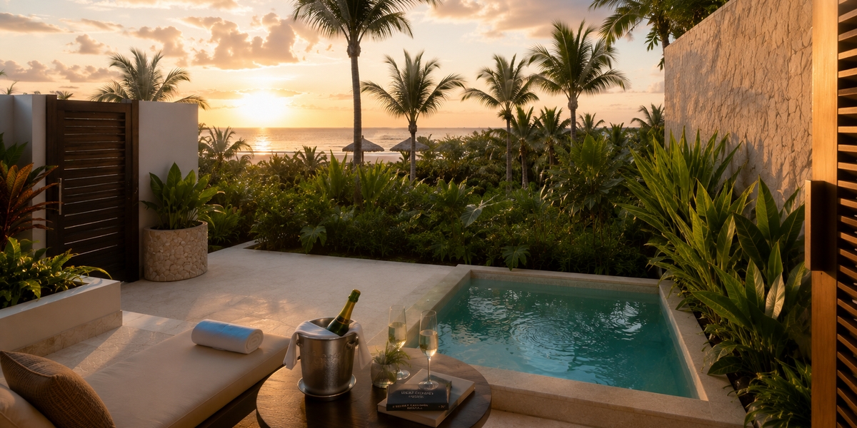 Excellence Playa Mujeres luxury plunge pool suite visual for comparison