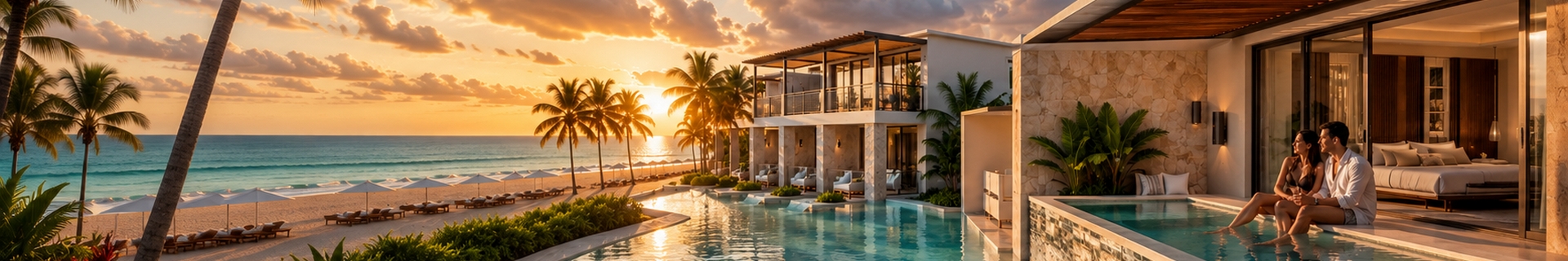 Swim-up suite terrace and private pool at a Cancun and Riviera Maya resort