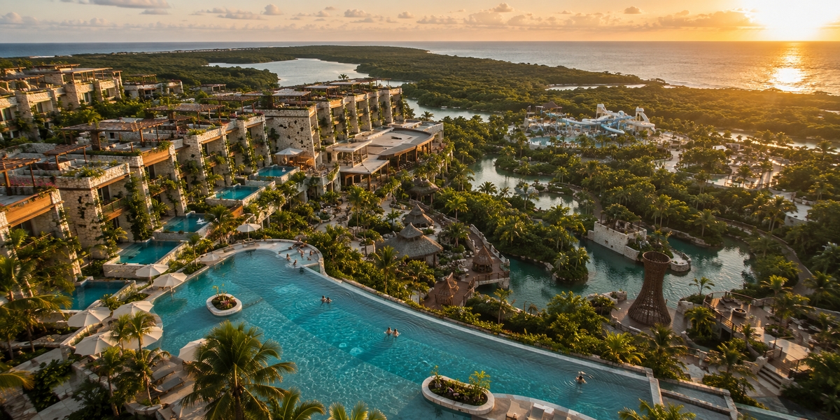 Hotel Xcaret Mexico riverside suites and pools with All-Fun Inclusive park access