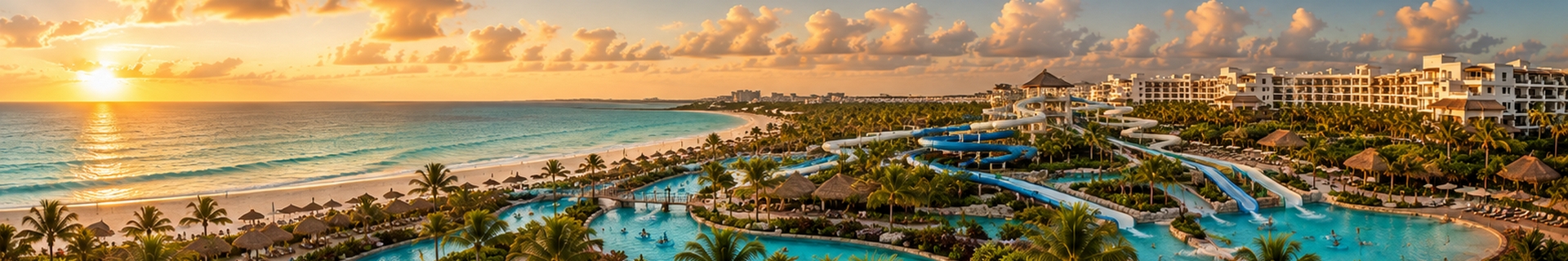 Resort water park with slides, lazy river and pools in Cancun and the Riviera Maya