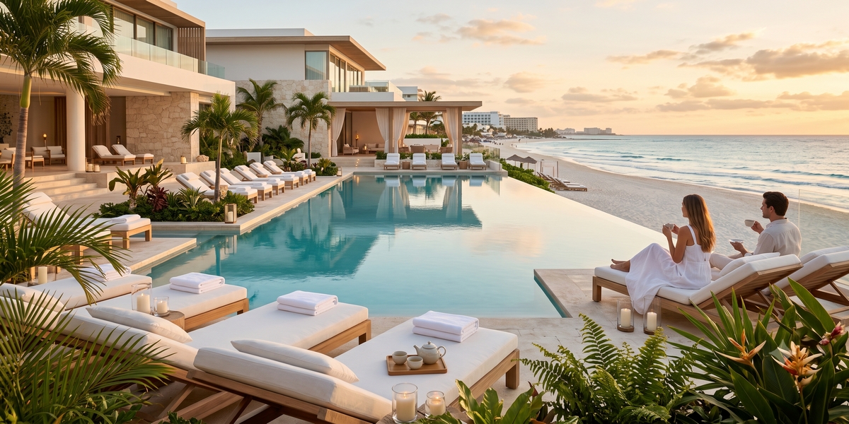 Luxury Cancun Hotel Zone wellness resort visual for Le Blanc comparison