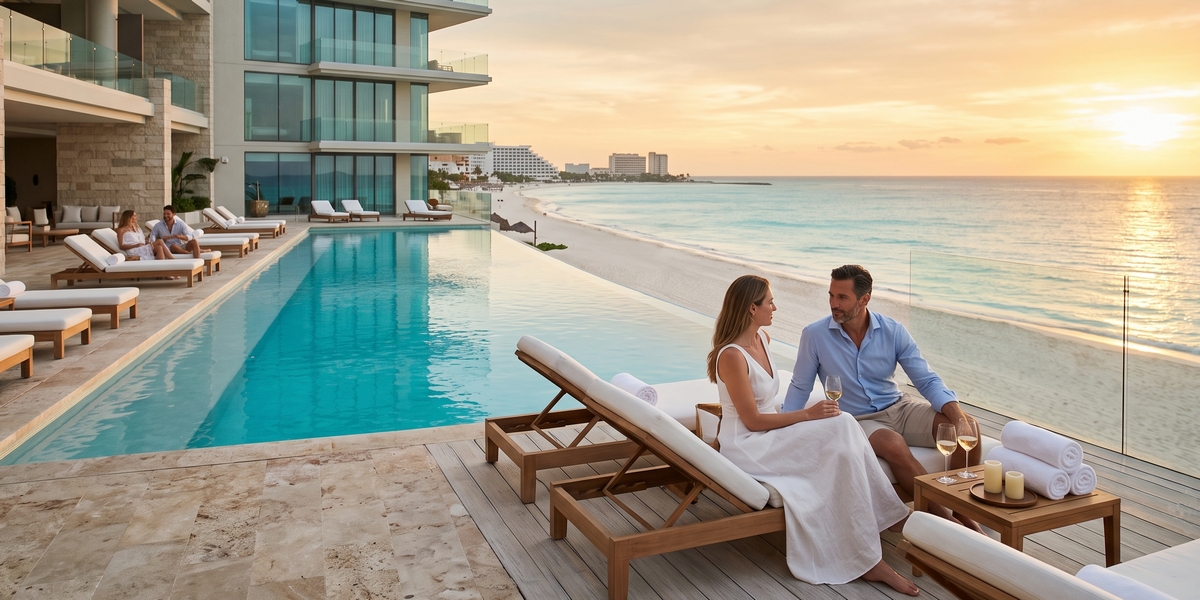 Cancun wellness resort with ocean view spa visual for Grand Fiesta Americana comparison