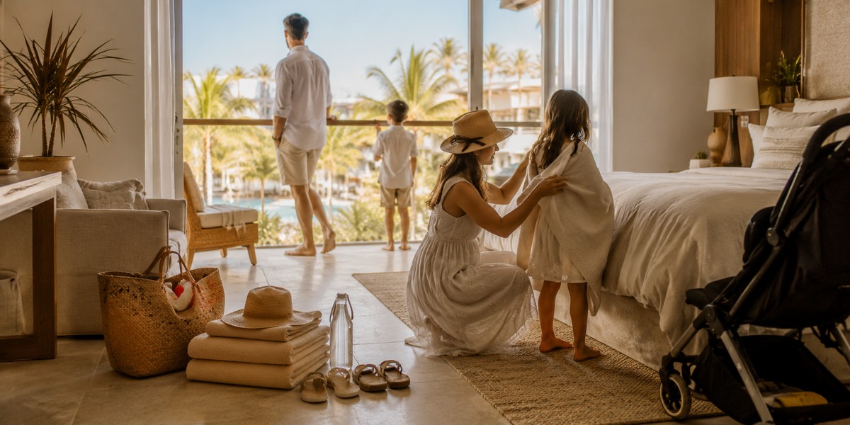 Cancun resort setup used to check room food pool and family hotel details
