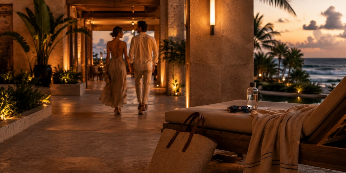 Cancun beach conditions and hotel zone setting used for couples planning