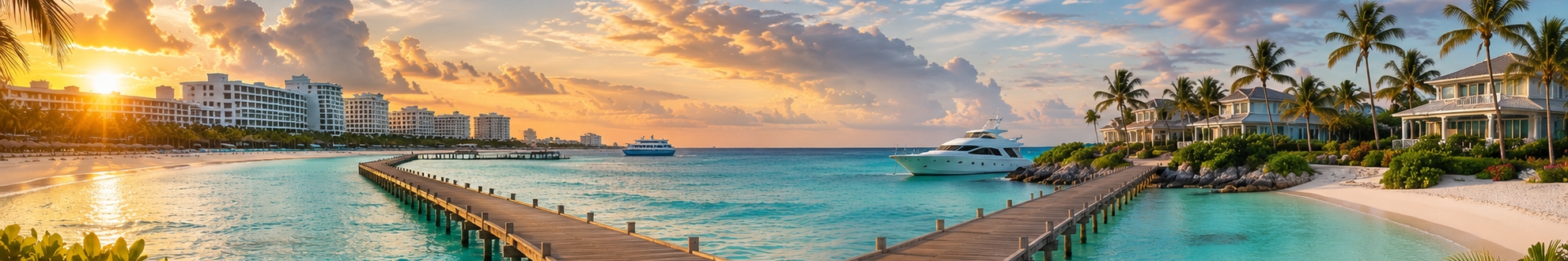 Cancun Hotel Zone beach beside a Nassau Bahamas resort coastline representing a Caribbean comparison