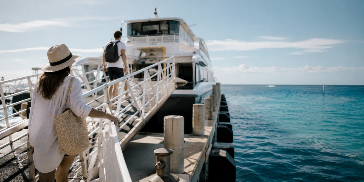Mexican Caribbean shoreline used for planning a Cozumel ferry day from Playa del Carmen