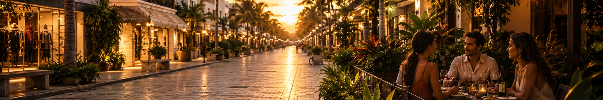 Restaurant and street-food scene in Playa del Carmen, illustrating where to eat in town