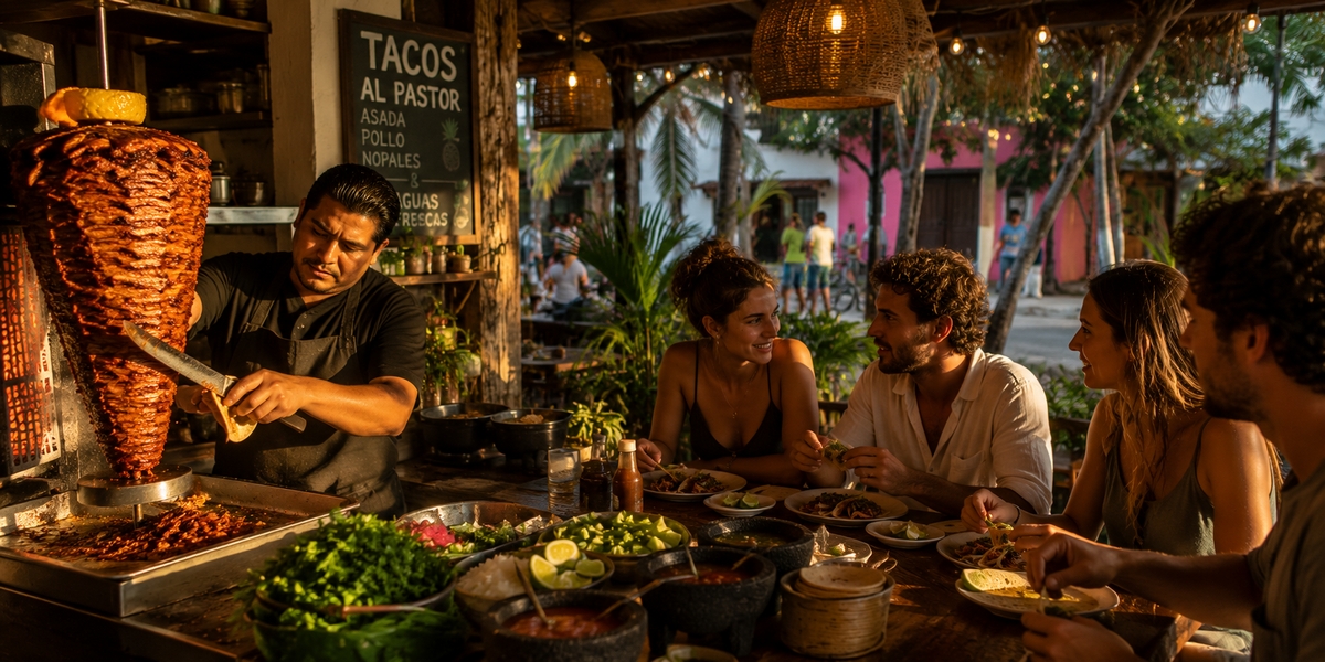 Casual taqueria in Tulum Town serving authentic local food