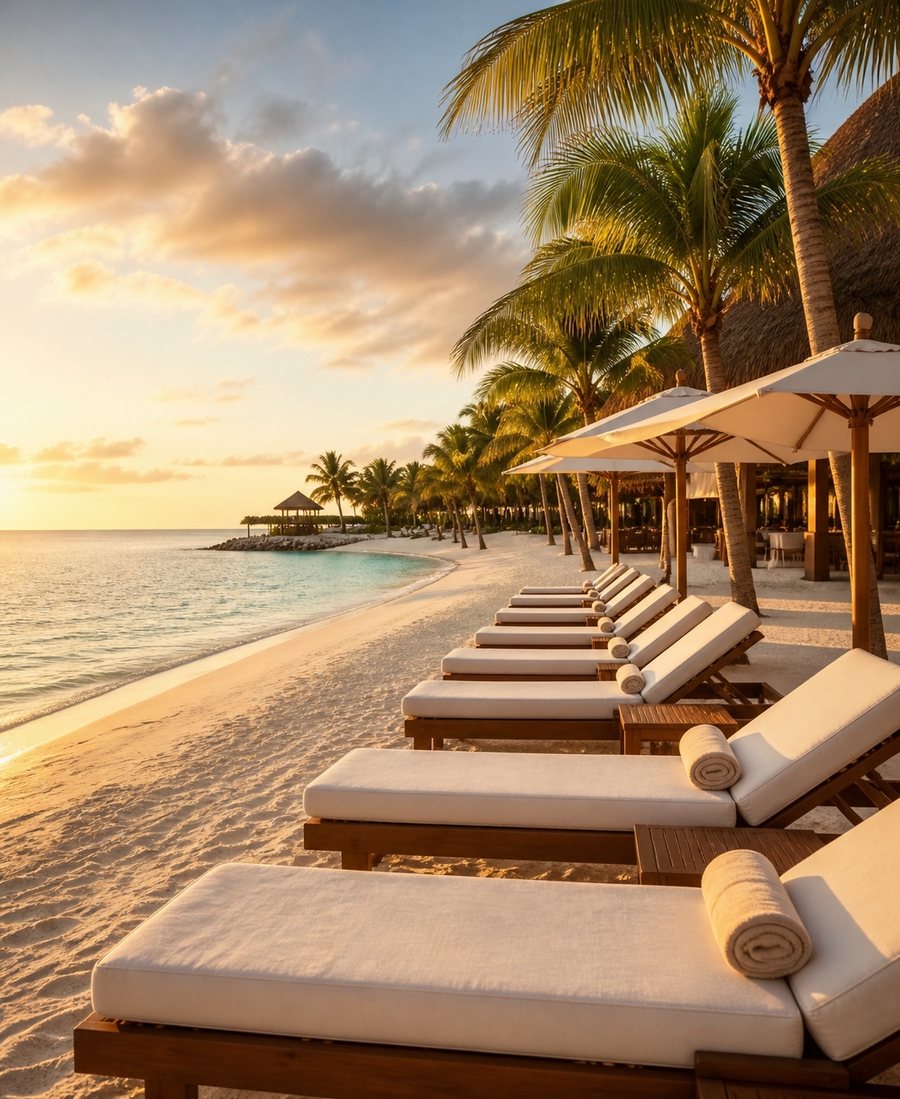 Beachfront Mexico hotel beside the Caribbean coast