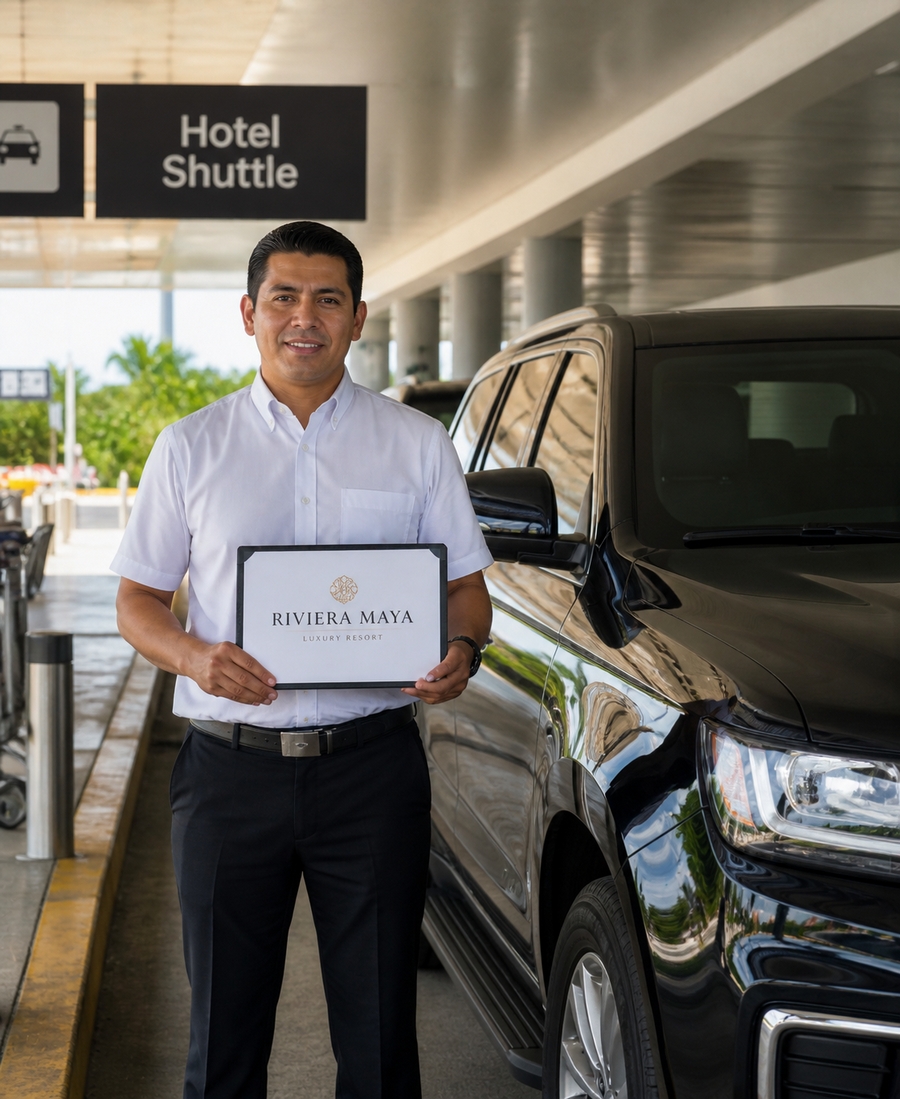 Airport transfer vehicle for a Cancun arrival