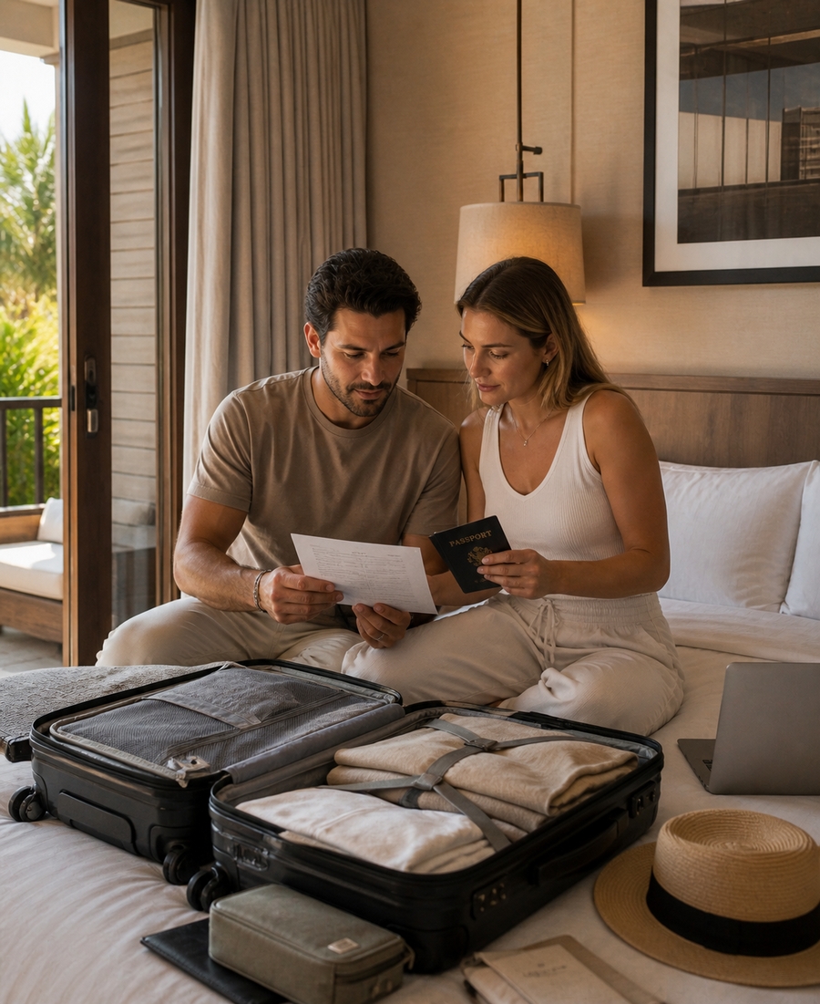 Travel insurance documents for a Mexico trip